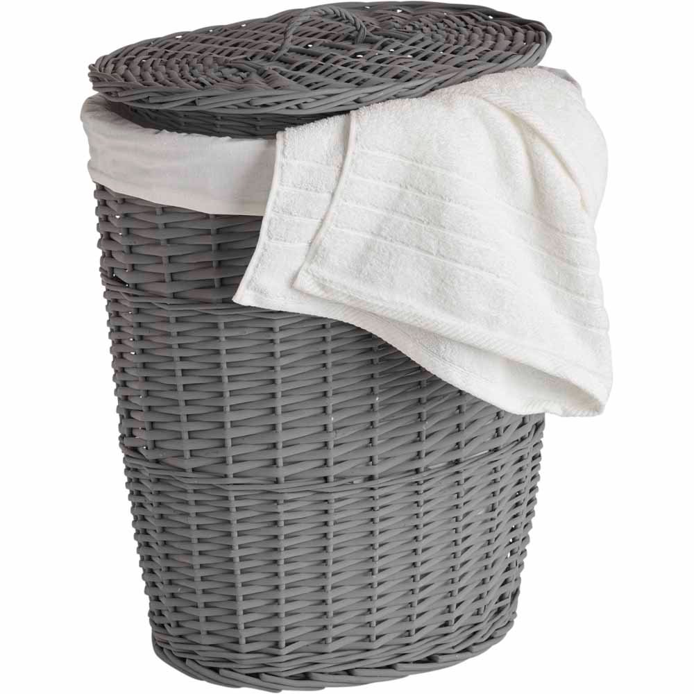Wilko Grey Willow Laundry Basket Image 3