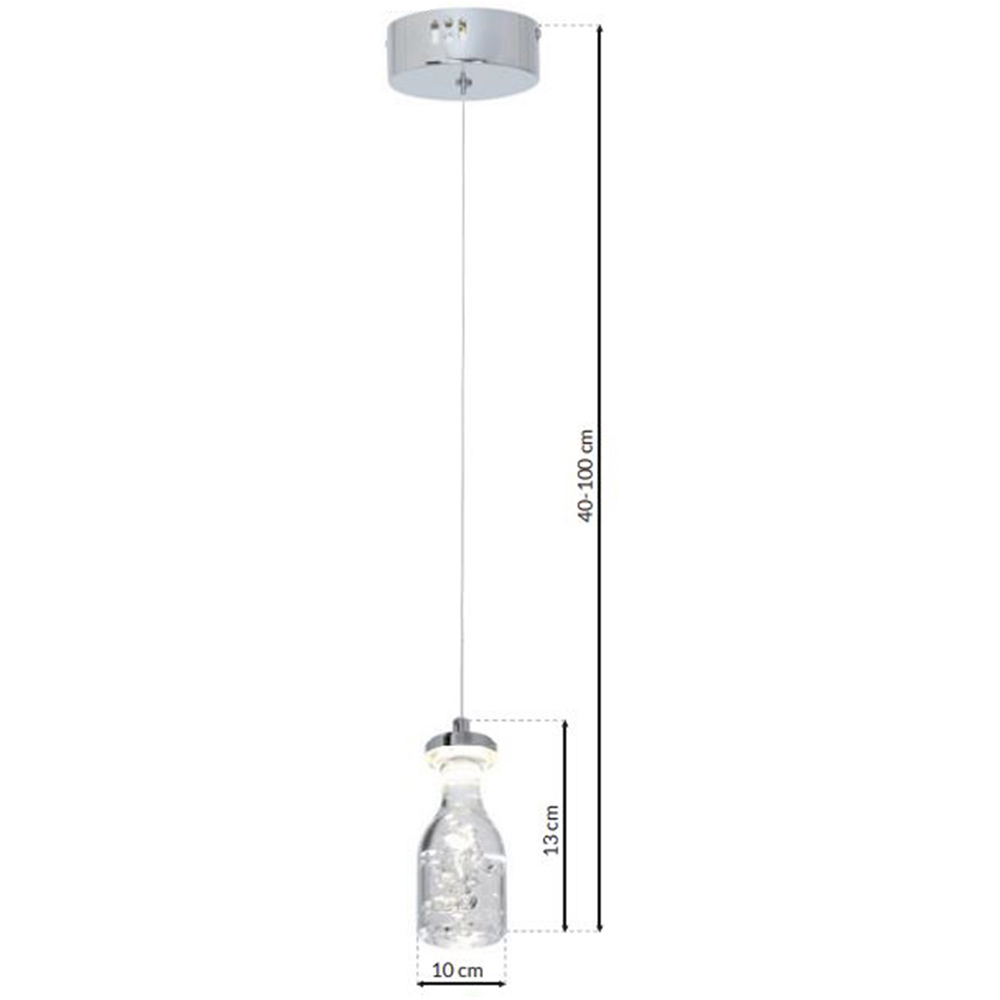 Milagro Bottle Silver LED Pendant Lamp Bottle 230V Image 2