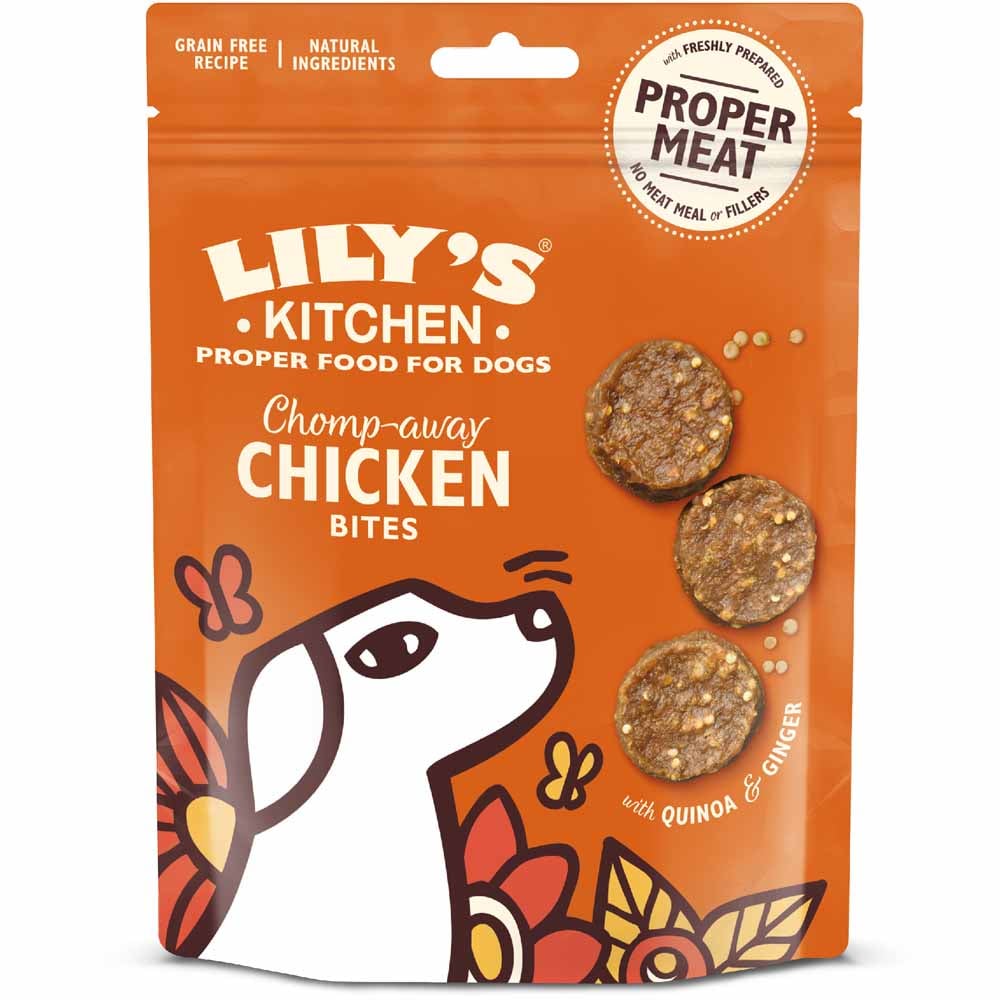 Lily's Kitchen Chomp Away Chicken Bites Dog Treats Case of 8 x 70g Image 2