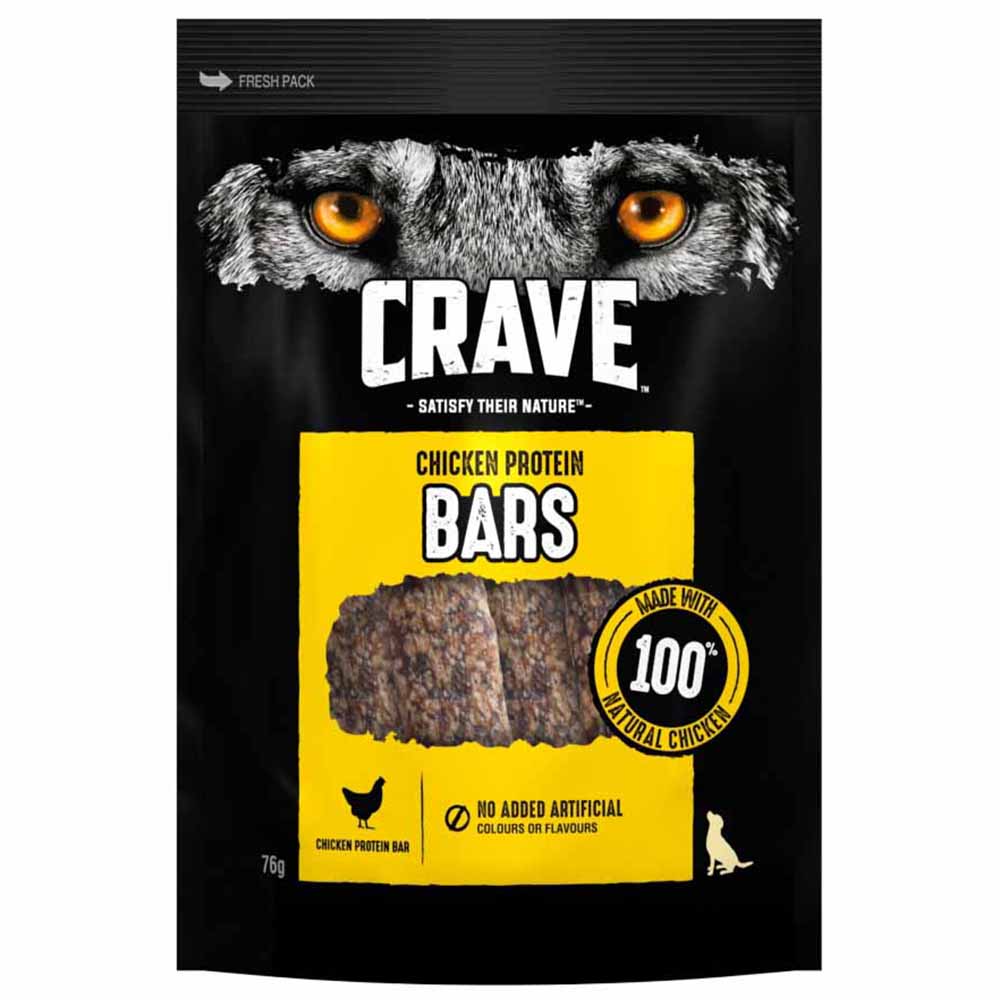 Crave Chicken Protein Bar Adult Dog Treat 76g Image 2