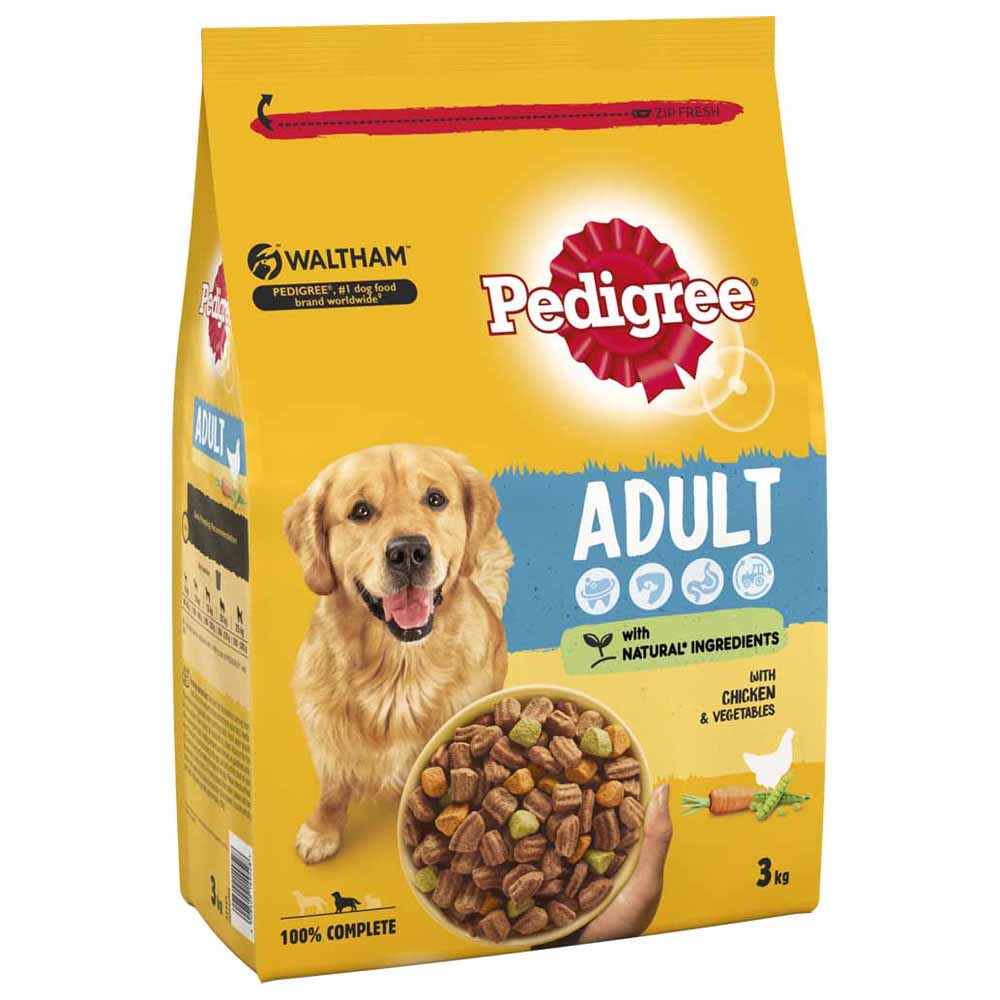 Pedigree Dry Adult Dog with Chicken and Vegetables 3kg Image 1