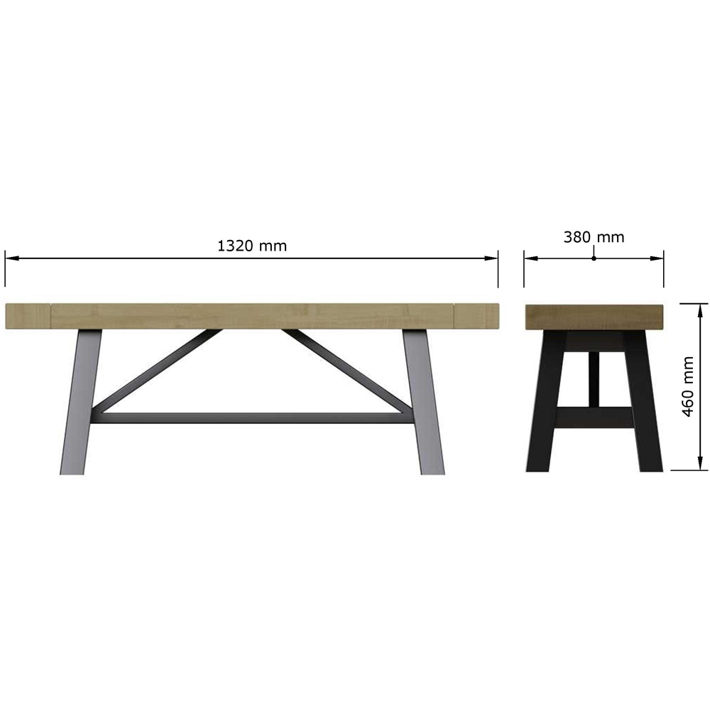 FWStyle Lowry Industrial Dining Bench Image 5