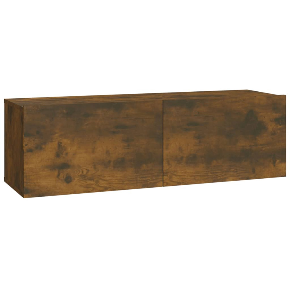 vidaXL 4 Flap Door Smoked Oak Wall Mounted TV Cabinet Image 4