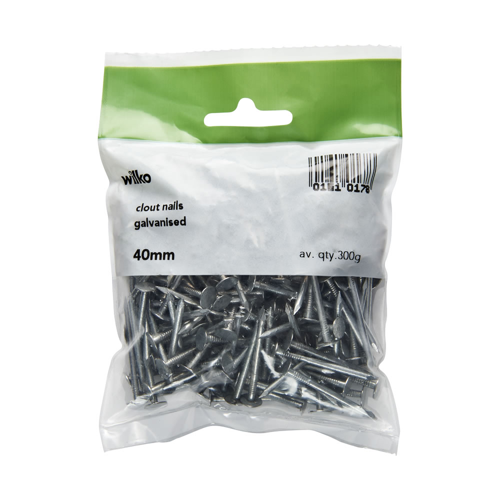Wilko 40mm Galvanised Clout Nail 300g Image 2