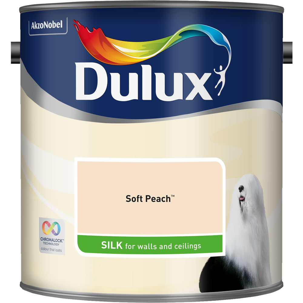 Dulux Soft Peach Silk Emulsion Paint 2.5L Image 1