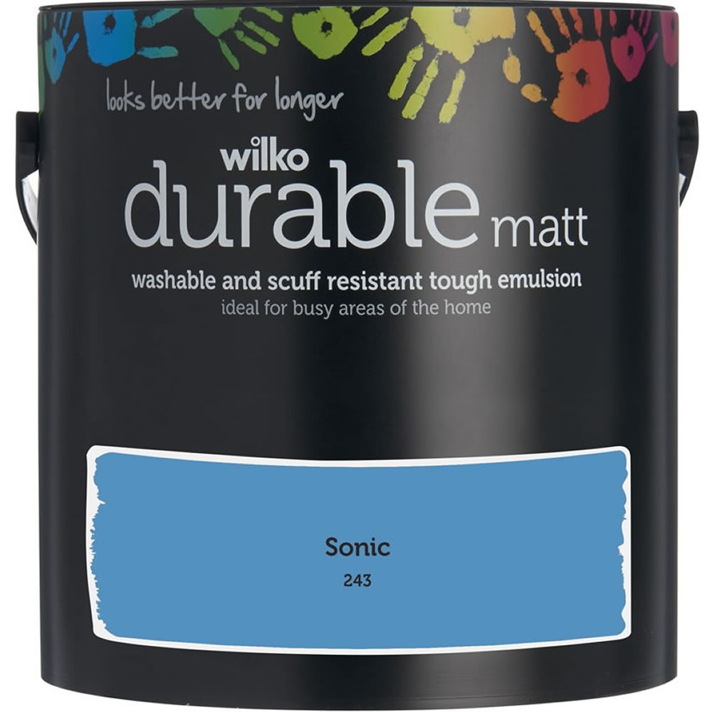 Wilko Durable Matt Emulsion Paint Sonic 2.5L Image 1