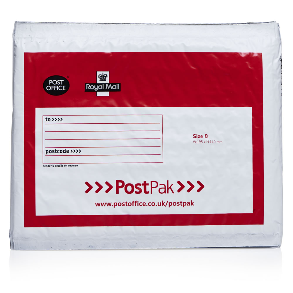 Royal Mail Post Office PostPak Bubble Envelopes Size 0 3pk 195 x 140mm Image