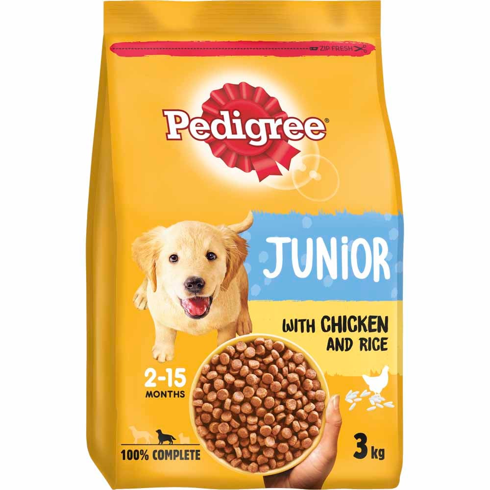 Pedigree Junior Chicken and Rice Dry Puppy Food 3kg Image 1