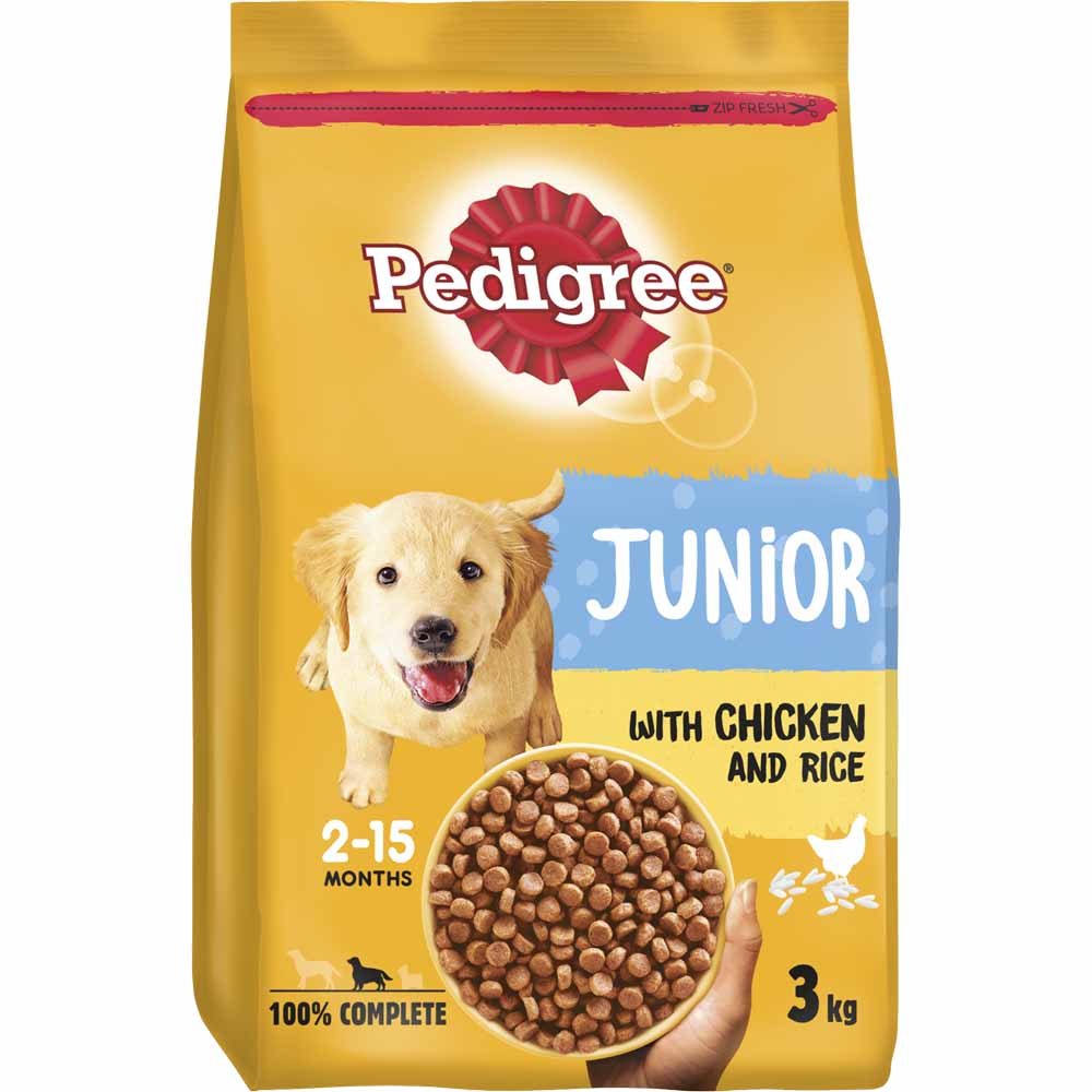 Pedigree Junior Chicken and Rice Dry Puppy Food Case of 3 x 3kg Image 2