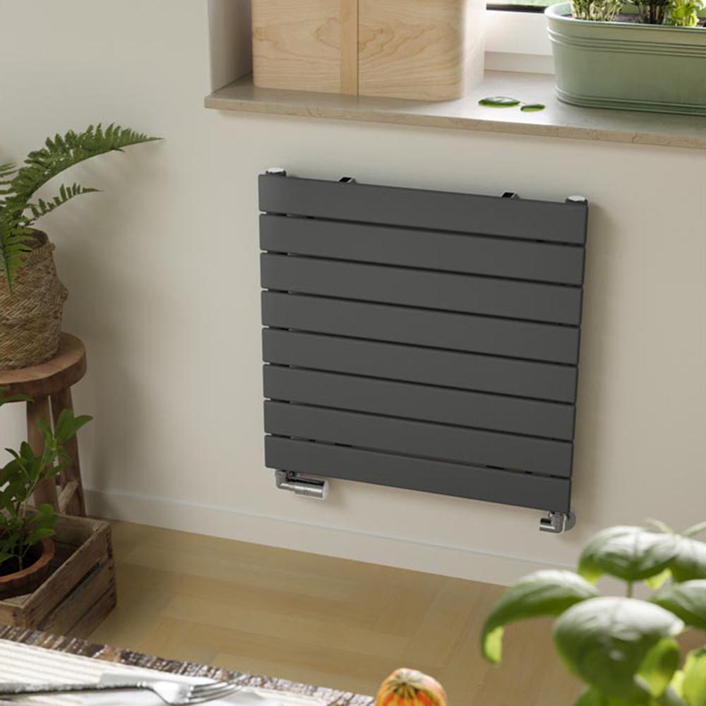 Terma Forte 1384 BTU Metallic Grey Single Panel Radiator 600 x 588mm Image 2