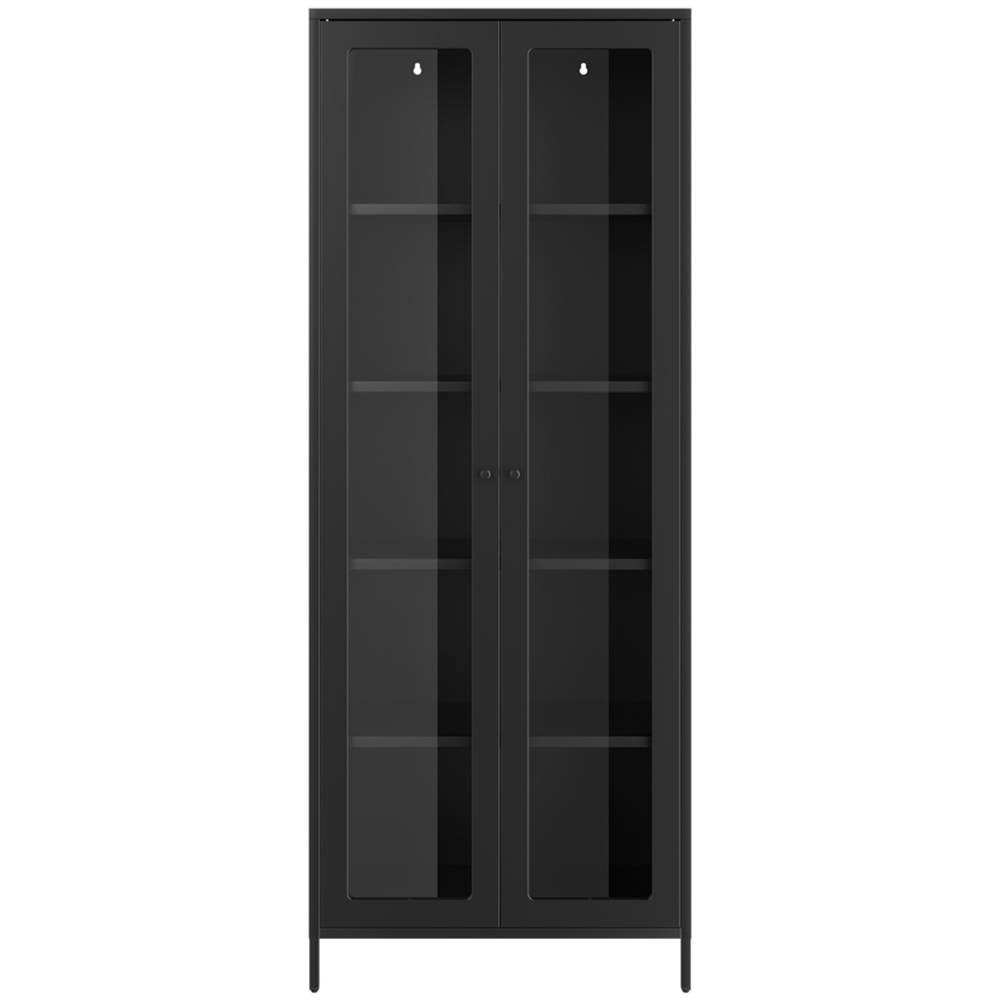 LPD Home Mase 2 Door Black Glass Display Cabinet Image 2
