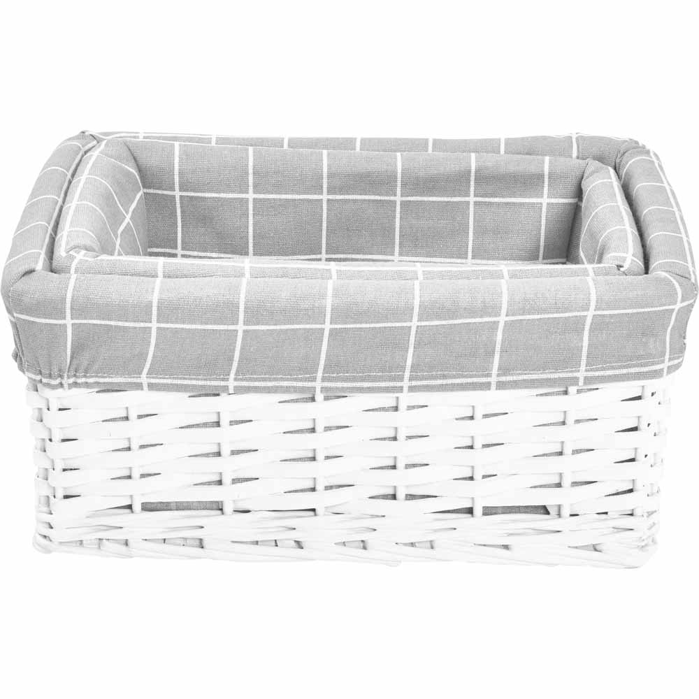 Wilko White Wicker Basket 2pk Wilko