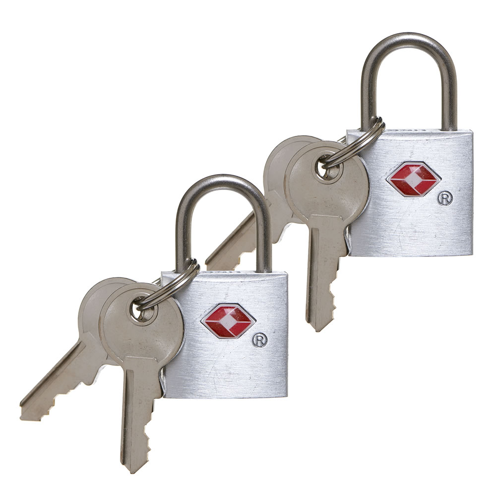 Travel Padlocks TSA Approved 2pk Wilko