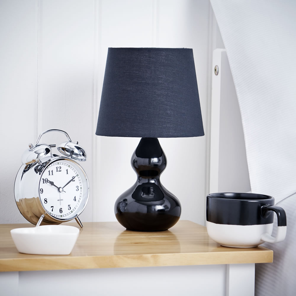 Wilko Black Ceramic Table Lamp Image 5
