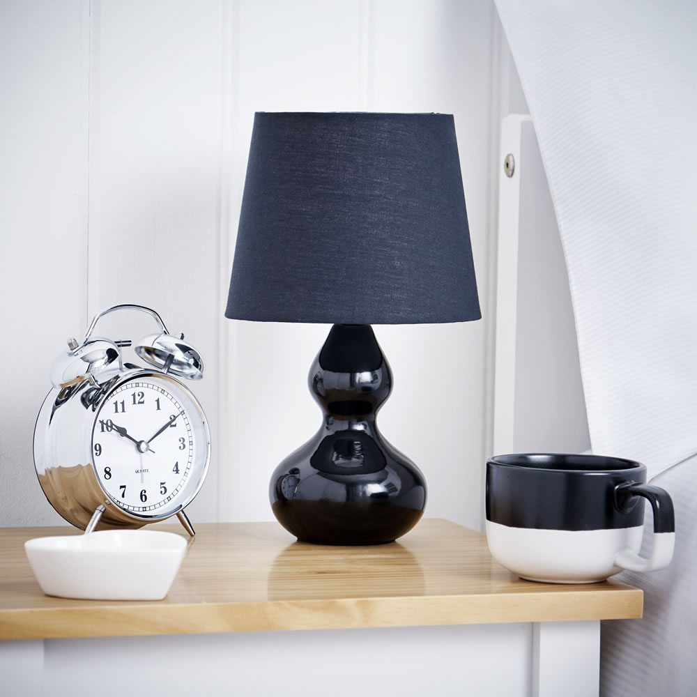 Wilko Black Ceramic Table Lamp Wilko