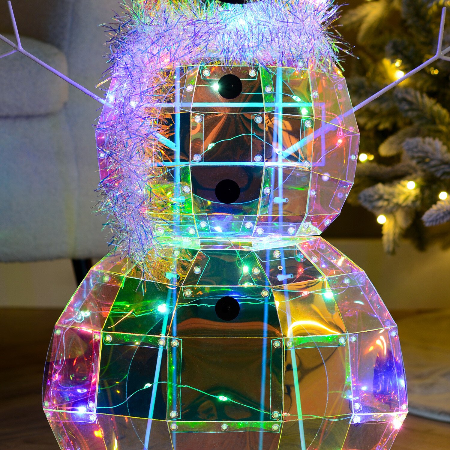 Iridescent LED Half Snowman Image 3