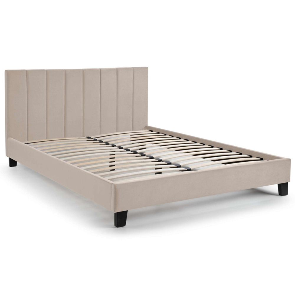Julian Bowen Rosa Single Cream Velvet Upholstered Bed Image 3