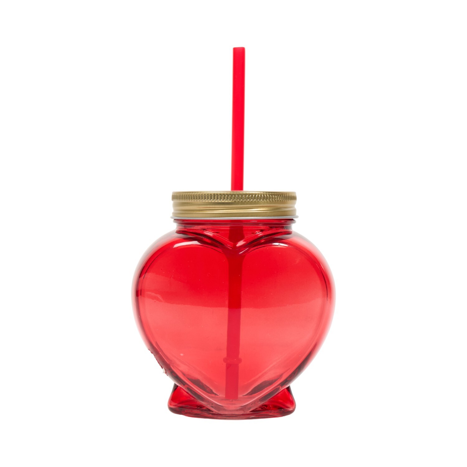 Heart Glass Drinking Jar Image 6
