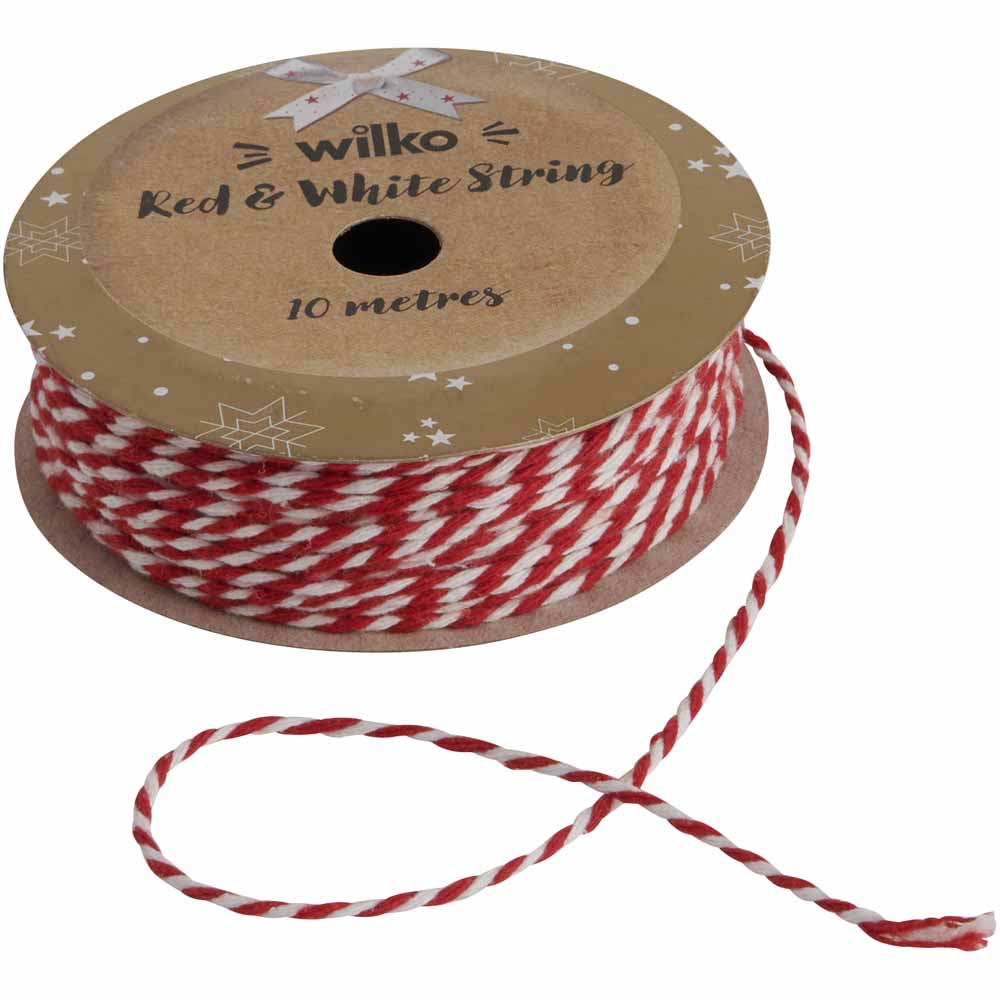 Wilko 1m Merry Red and White String Image 1