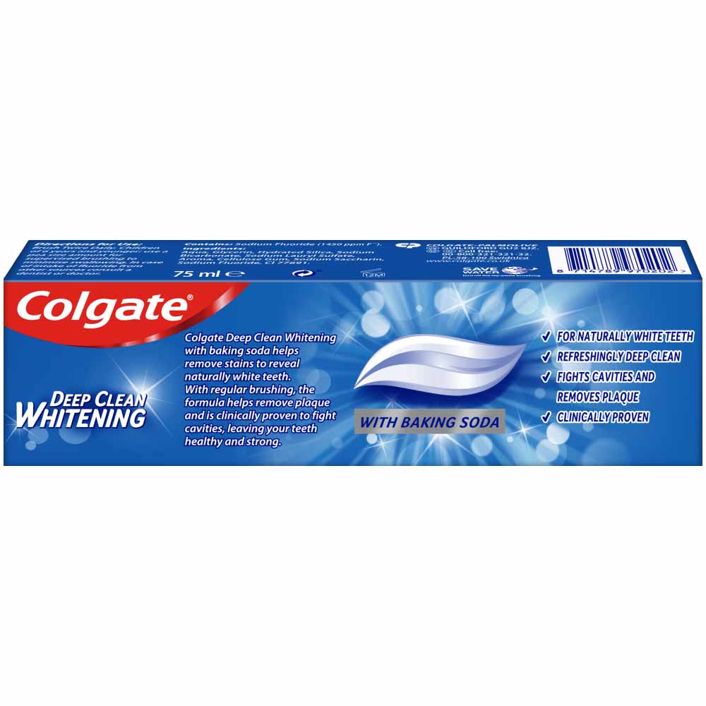 Colgate Deep Clean White with Baking Soda Toothpaste 75ml Image 3