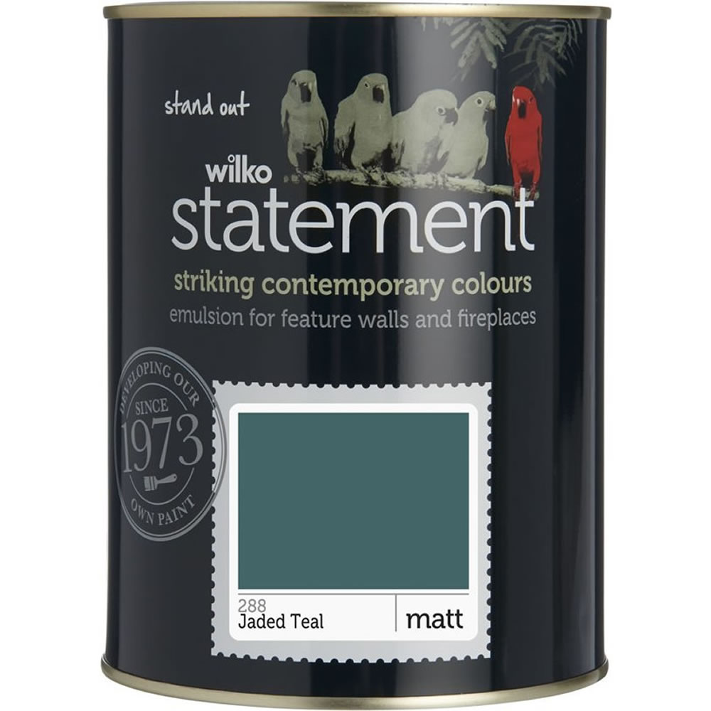 Wilko Statement Jaded Teal Matt Emulsion Paint 1.2 5L Image 1