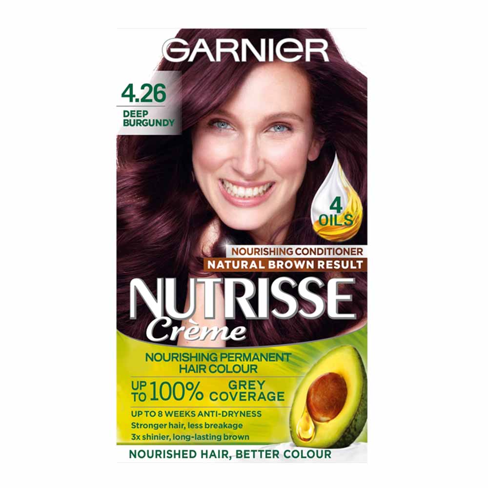 Garnier Nutrisse Deep Burgundy Red 4.26 Permanent Hair Dye Image 1