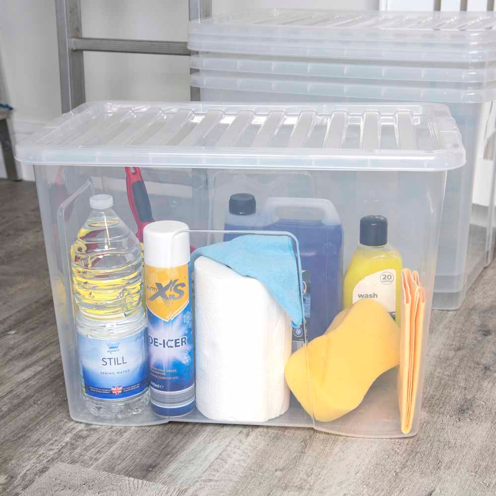 Wham 80L Storage Crystal Box and Lid 4 Pack Image 3