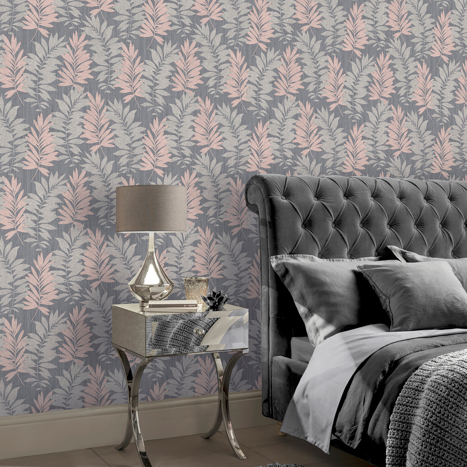 Stardust Raffia Wallpaper - Pink Grey Image 5