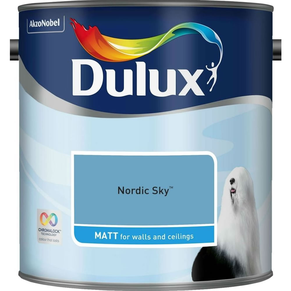 Dulux Nordic Sky Matt Emulsion Paint 2.5L Image 1