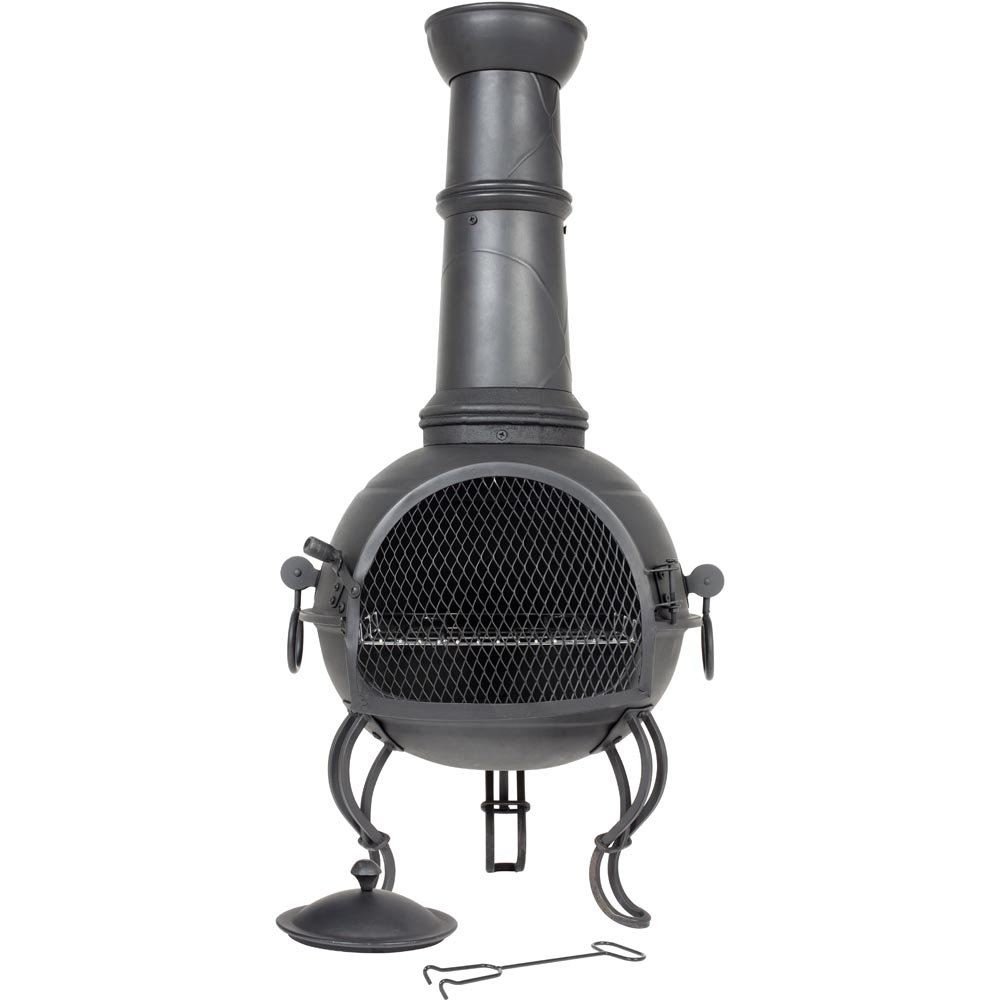 La Hacienda Murcia Steel Chimenea with Grill Large Image 1