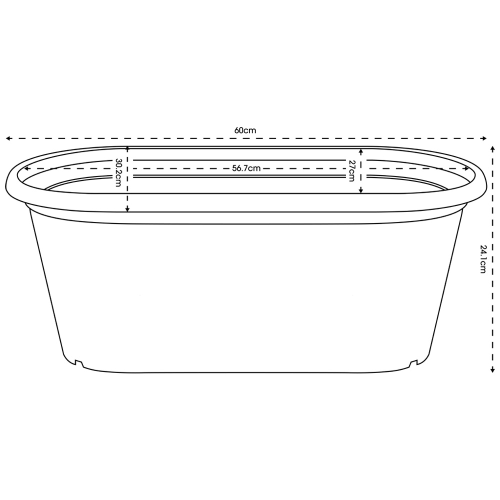 Clever Pots Terracotta Plastic Long Trough Pot 15L 60cm Image 9