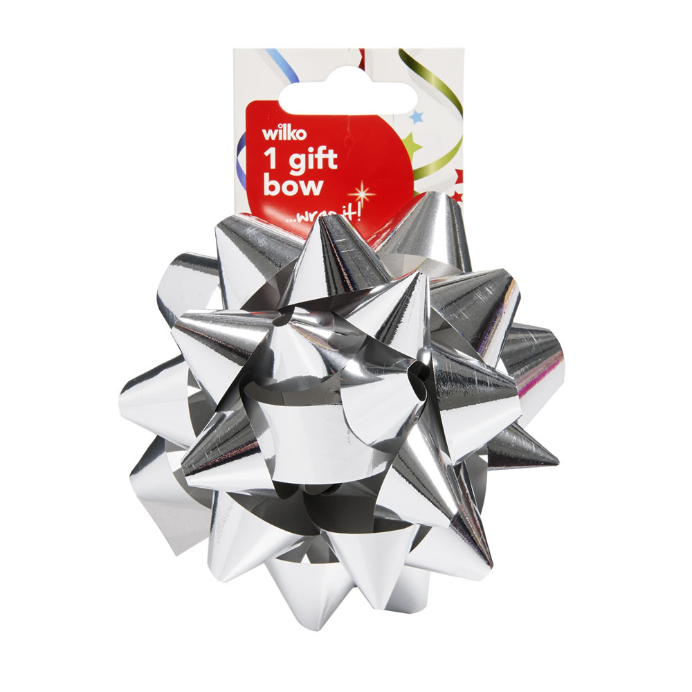 Wilko Large Silver Foil Bow Image