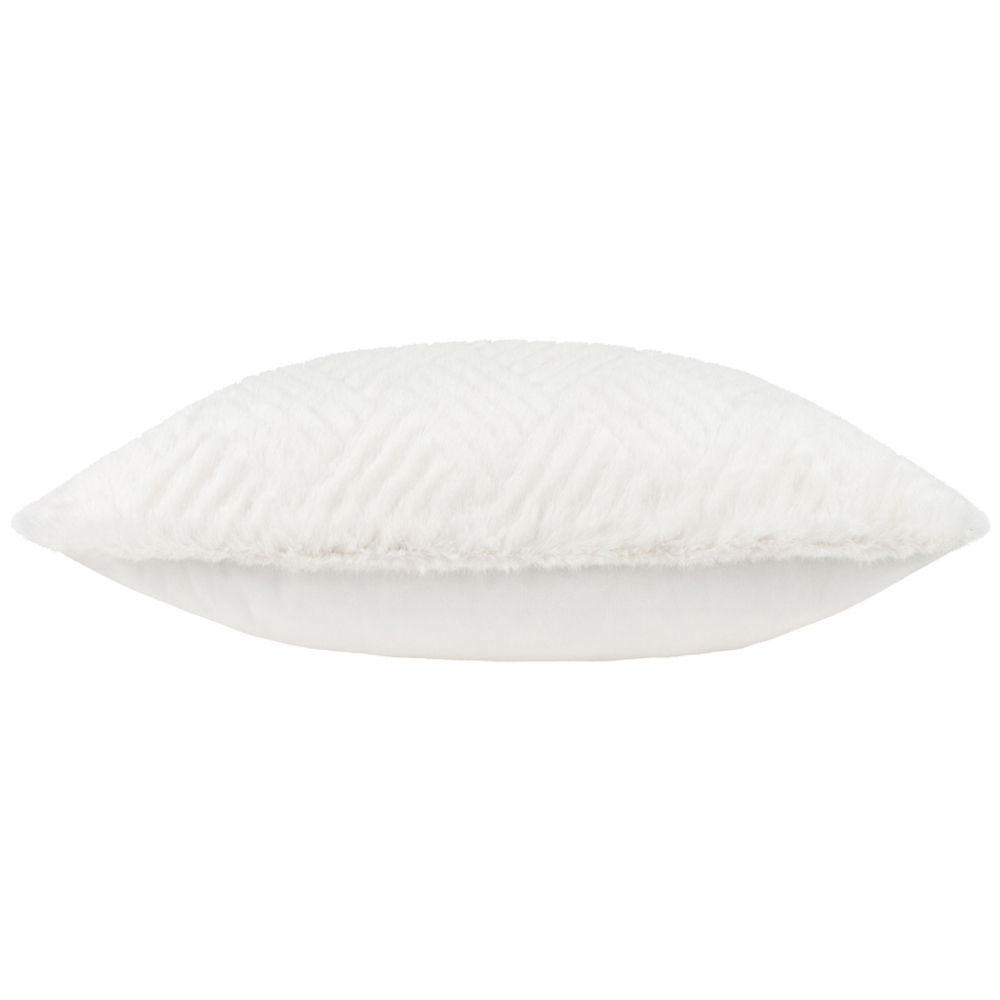 Paoletti Sonnet White Cut Faux Fur Cushion Image 4