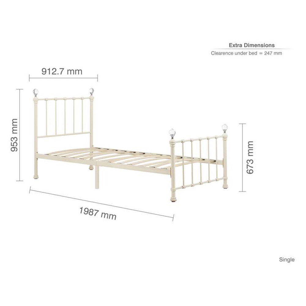 Jessica Single Cream Bed Image 9