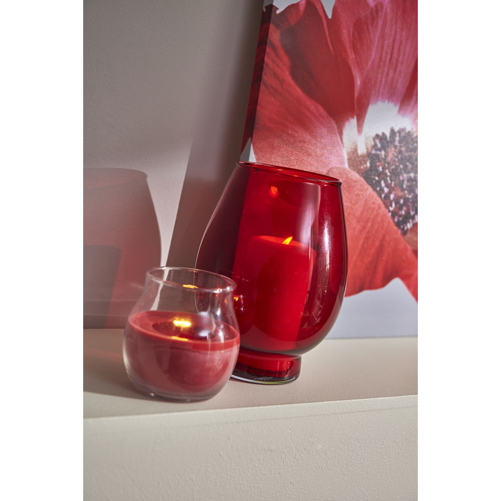 Wilko Red Hurricane Vase Image 2