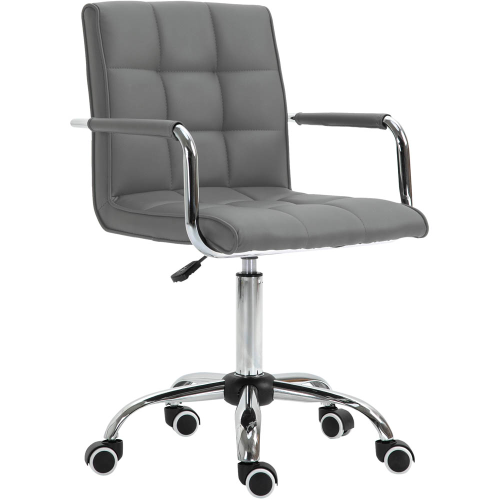 Portland Grey PU Leather Swivel Home Office Chair Image 2