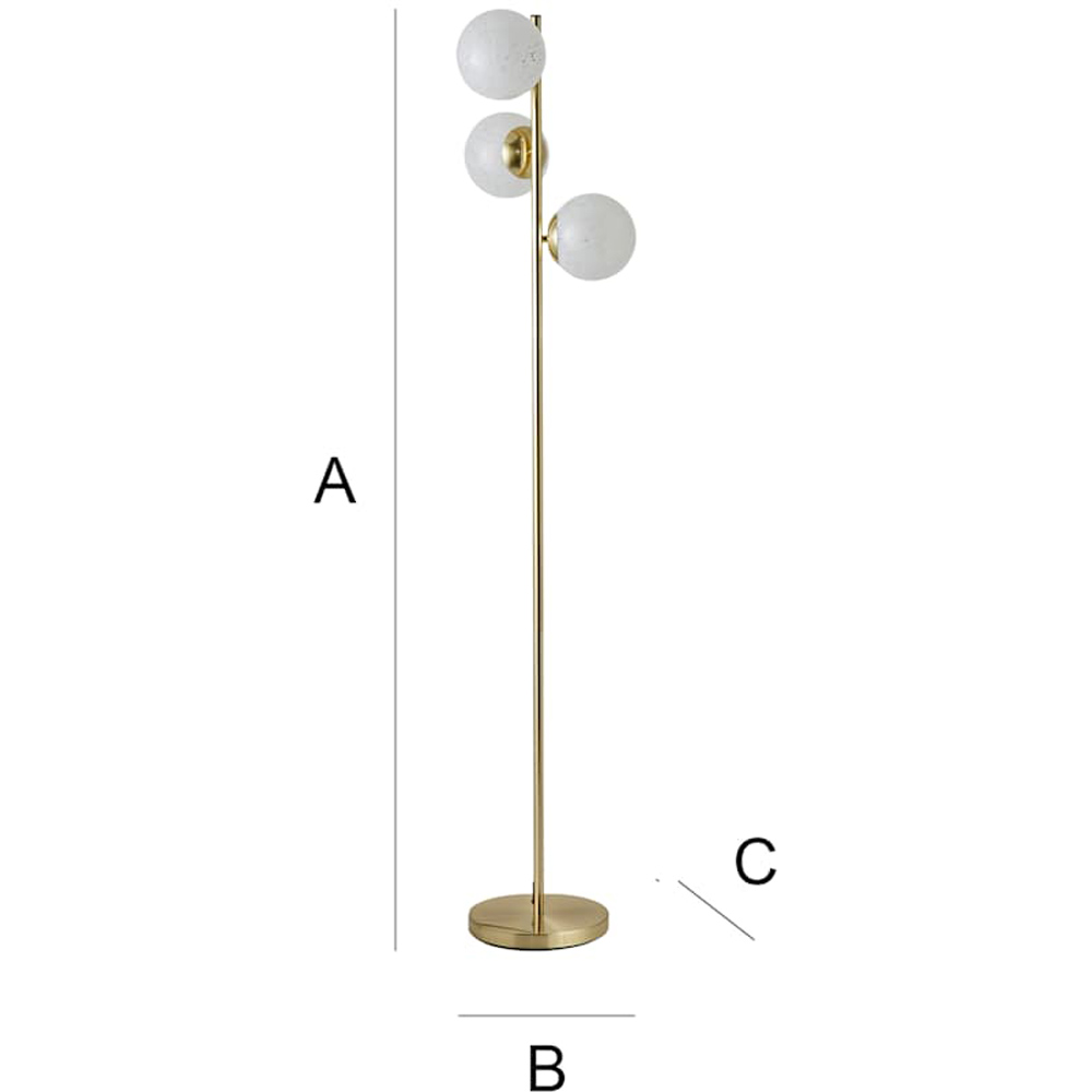 ValueLights Jas White Confetti Glass Globe Shade Gold 3 Way LED Ceiling Light with Bulb Image 8