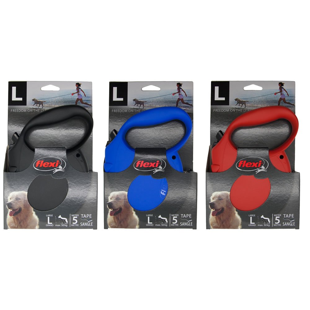 Single Flexi Large Dogs Retractable Tap Lead 5m in Assorted styles Image 1