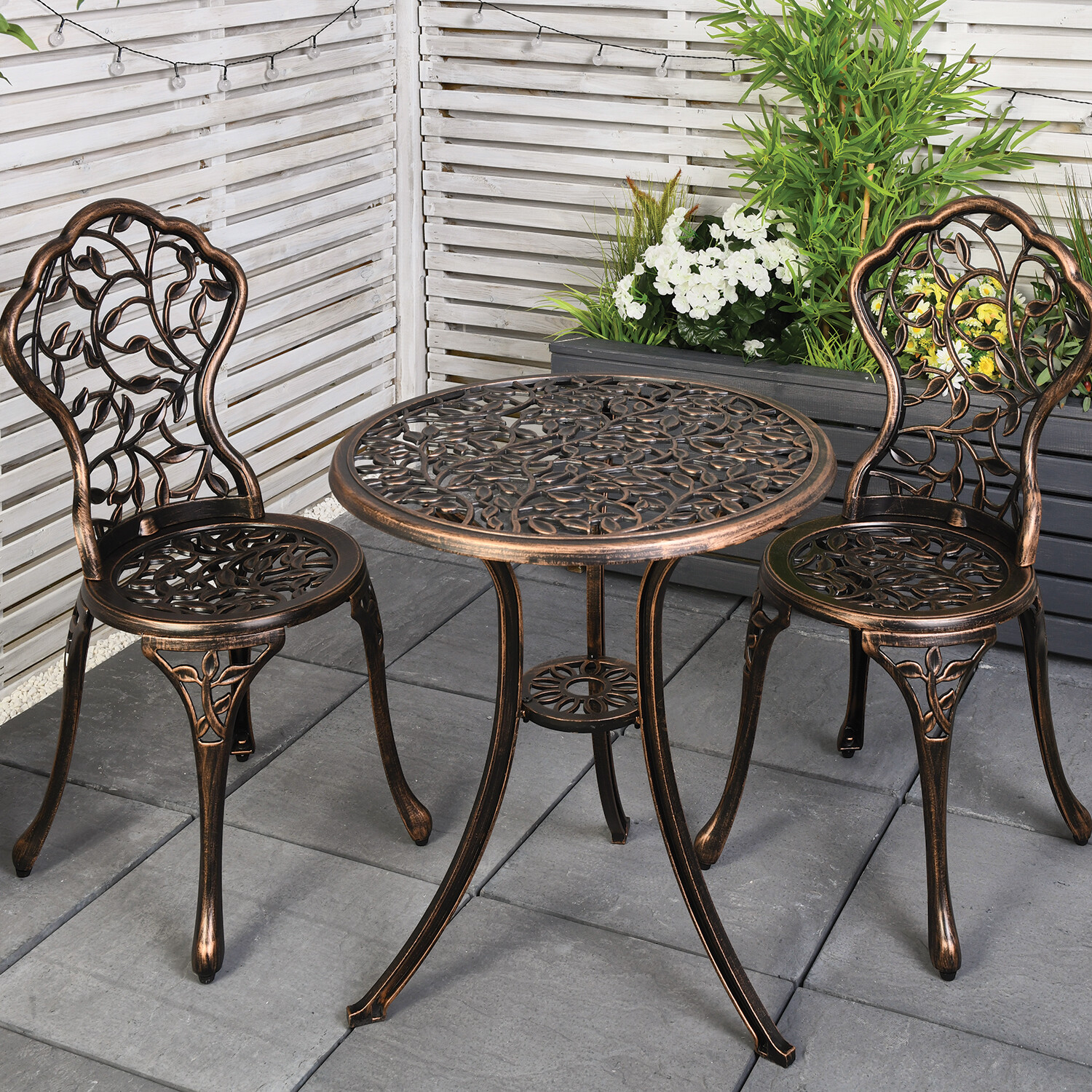 Gloucester 2 Seater Bistro Set Antique Bronze Image 1