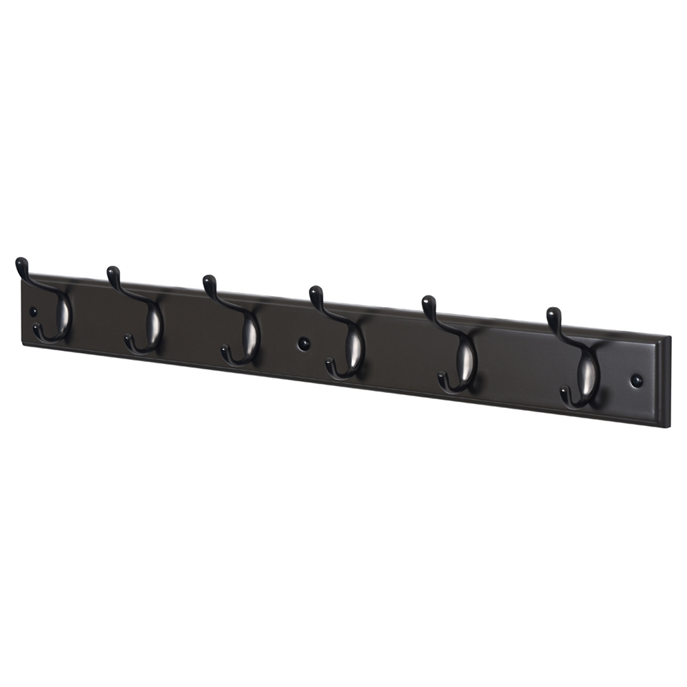 House of Home Grey 6 Double Hook Coat Hooks Mountable Board Image 1