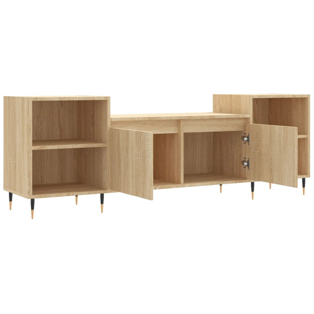 vidaXL 2 Door 4 Open Shelf Sonoma Oak TV Cabinet Image 5
