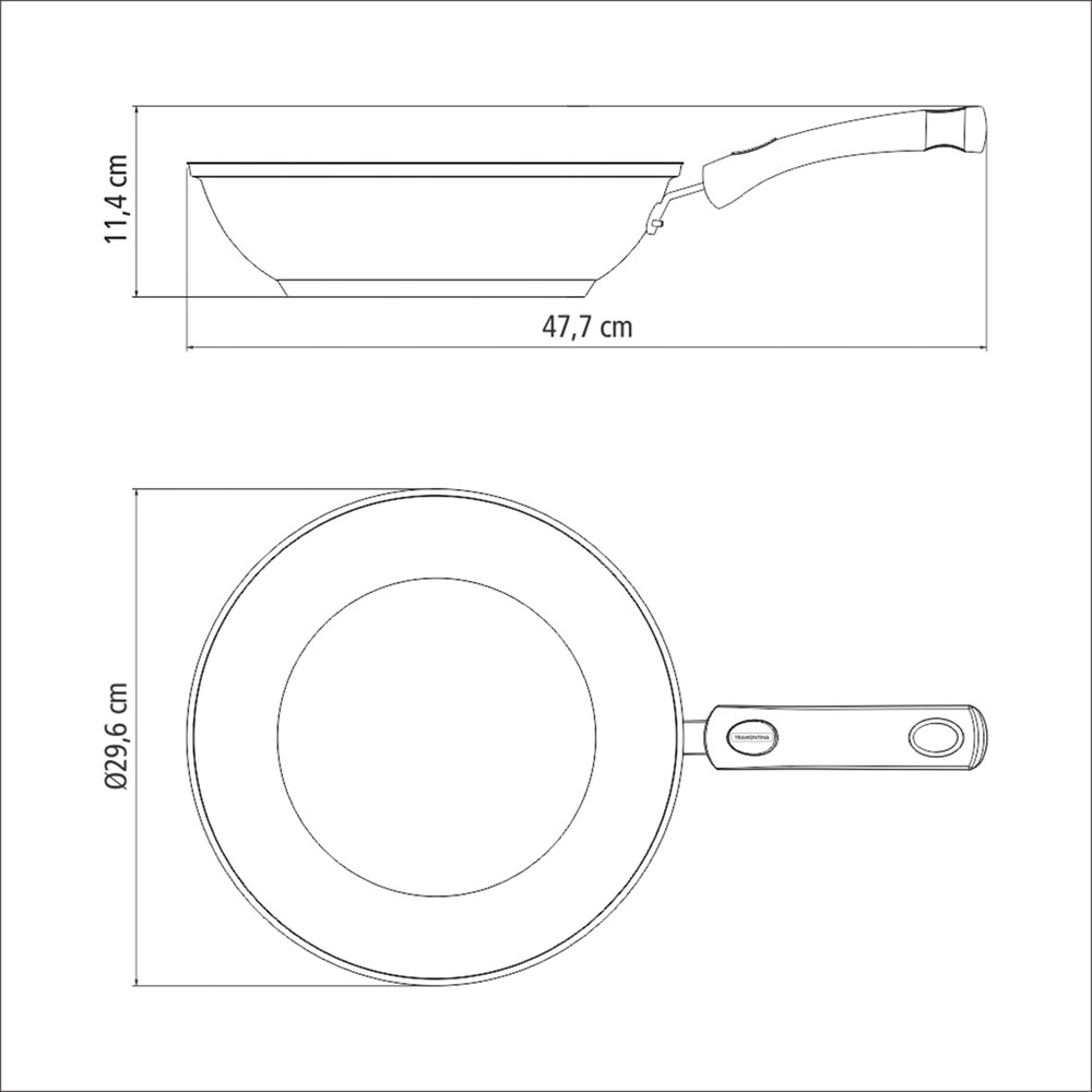 Tramontina 28cm Stainless Steel Non Stick Wok Image 5