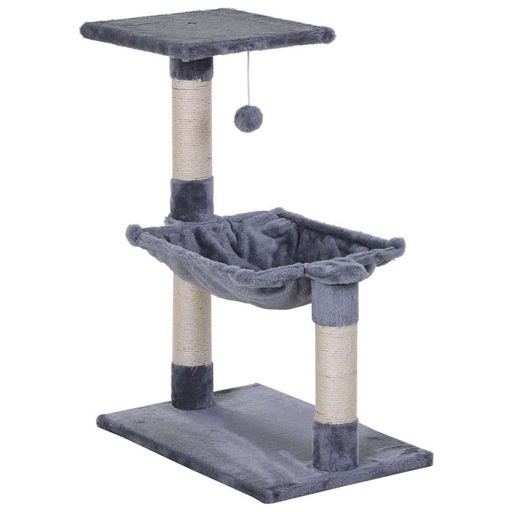 PawHut Cat Tree Scratching Posts Grey Image 1