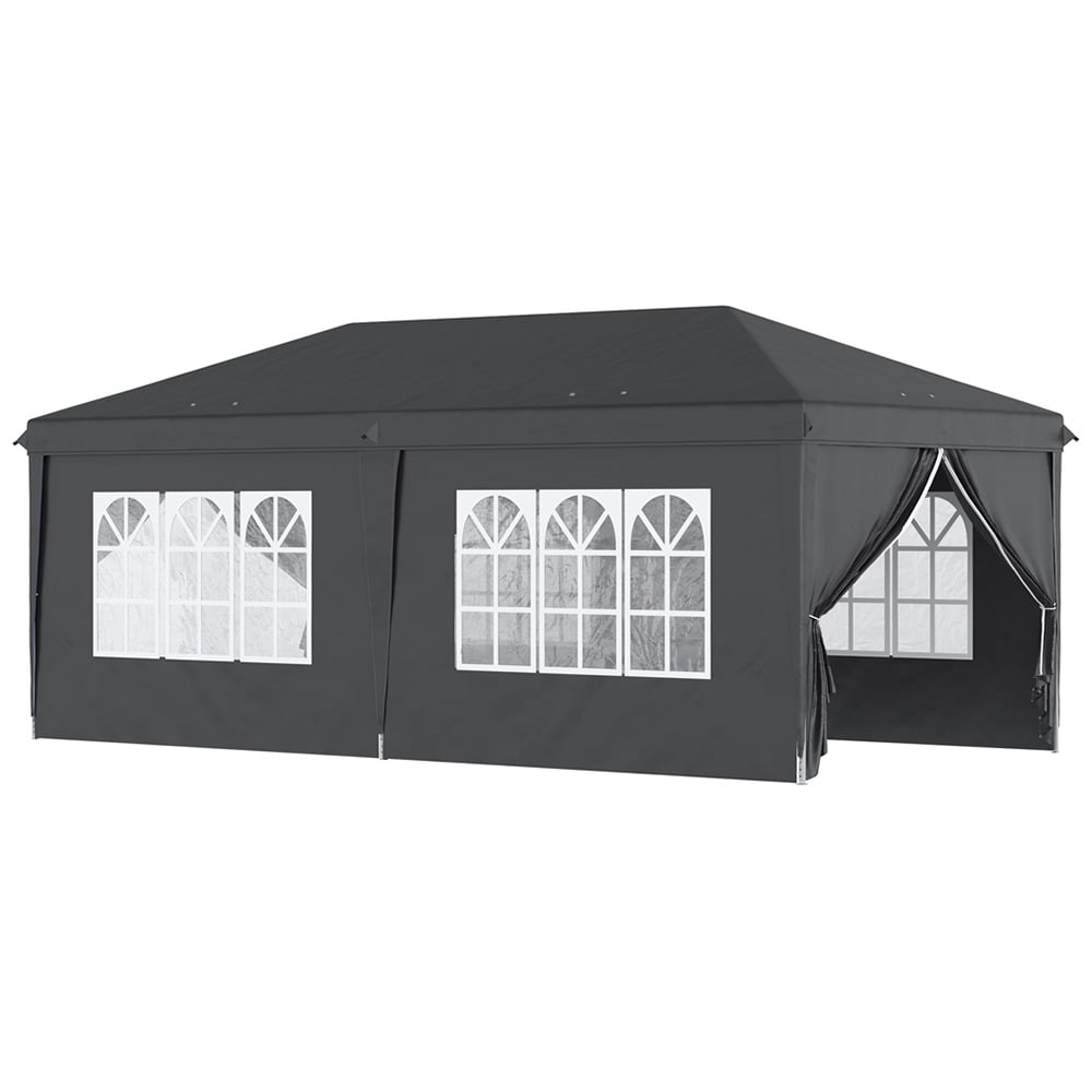 Outsunny 3 x 6m Black Pop Up Gazebo Party Tent Image 2