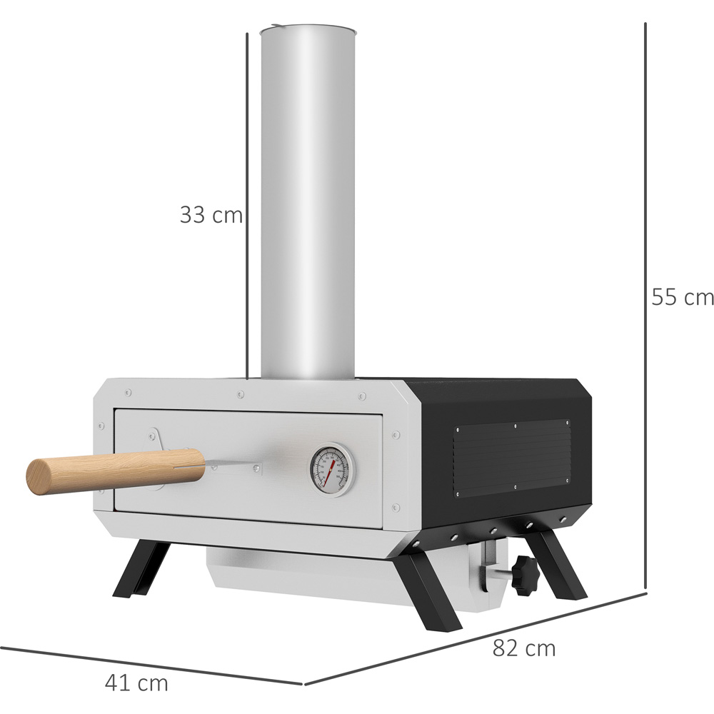 Outsunny Portable Wood Pellet Pizza Oven with Thermometer Image 7
