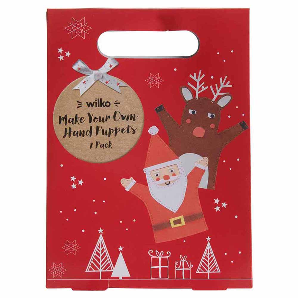 Wilko Make Your Own Christmas Hand Puppets 2pk Image 1