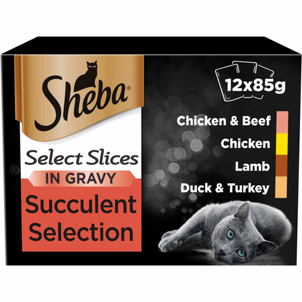 Sheba Select Slices Succulent Cat Food Pouches in Gravy 12 x 85g Image 1