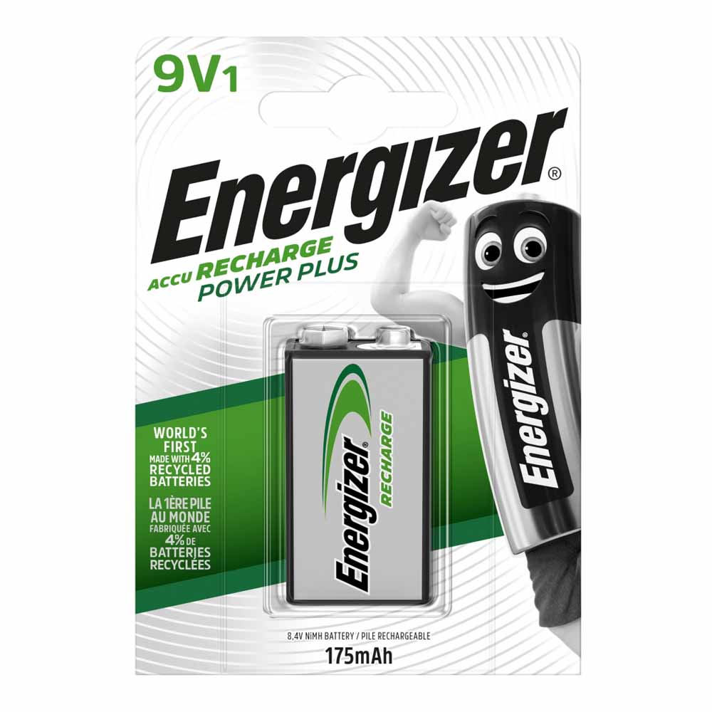 Energizer PP3 175mAh  9V NiMH Rechargeable Batteri es Single Image 1