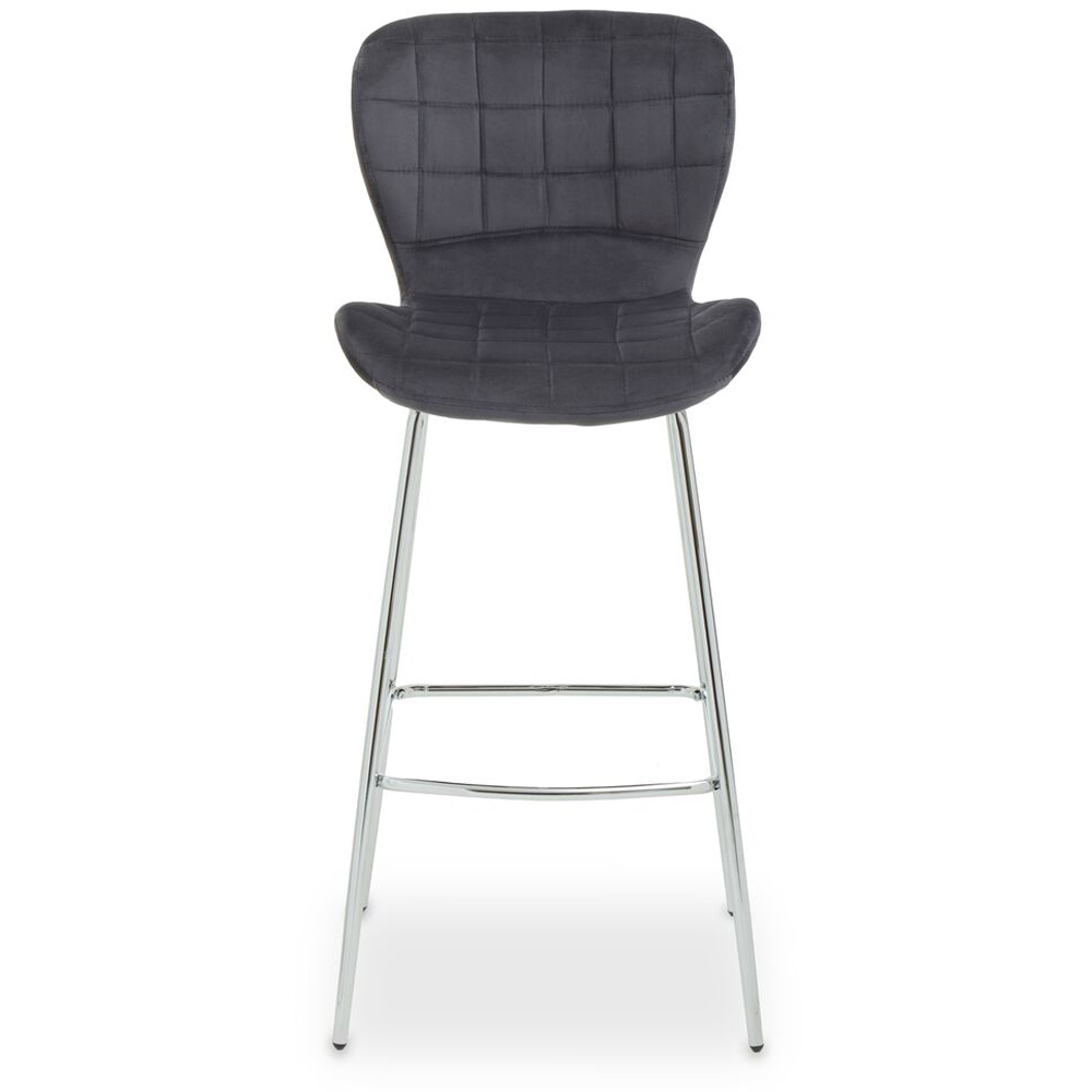 Premier Housewares Warton Grey Velvet Bar Chair Image 2