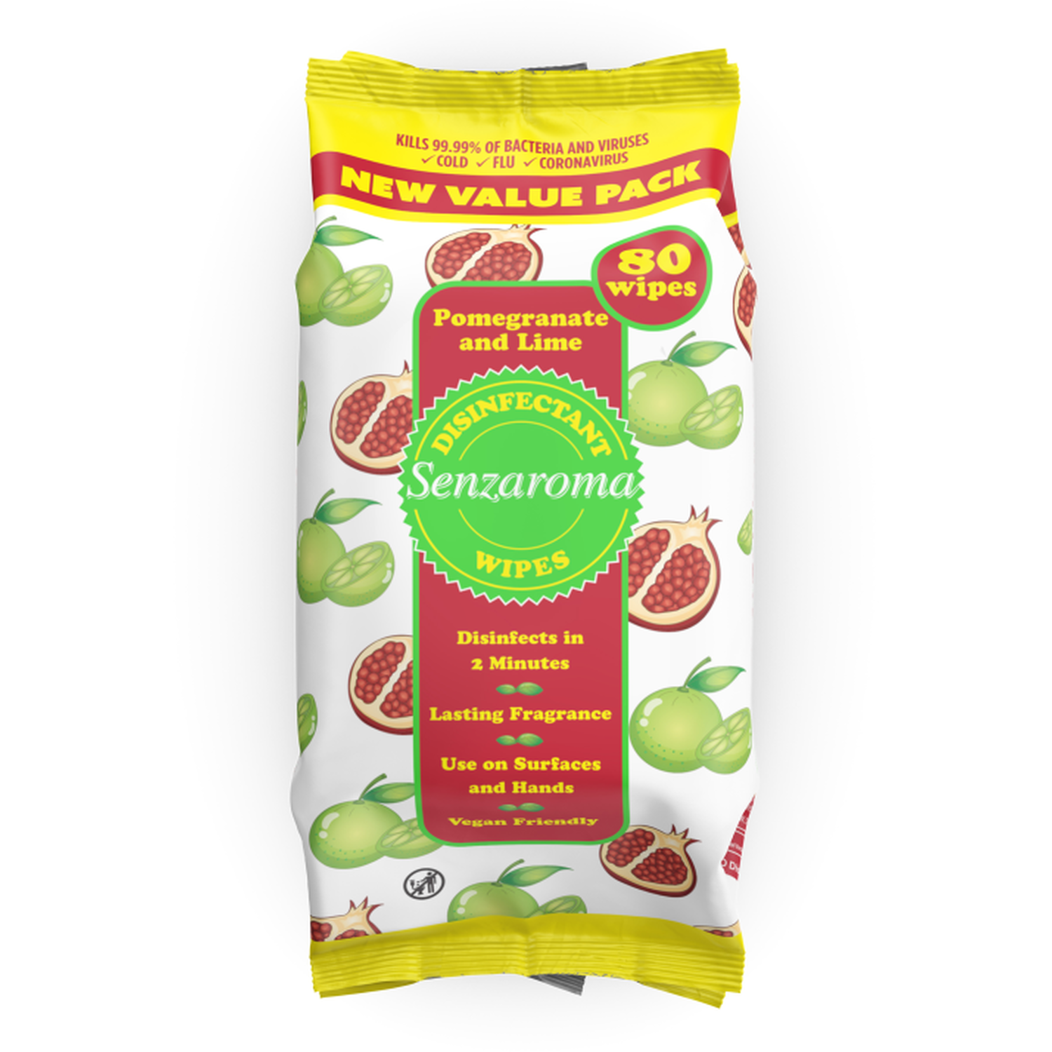 Pack of 80 Senzaroma Wipes - Pomegranate and Lime Image